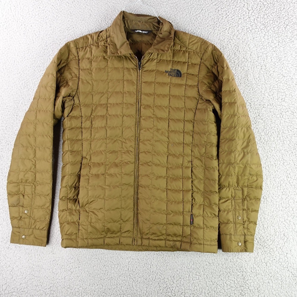 The North Face ThermoBall Jacket Mens S Olive Green Quilted Full Zip NF0A3IFL